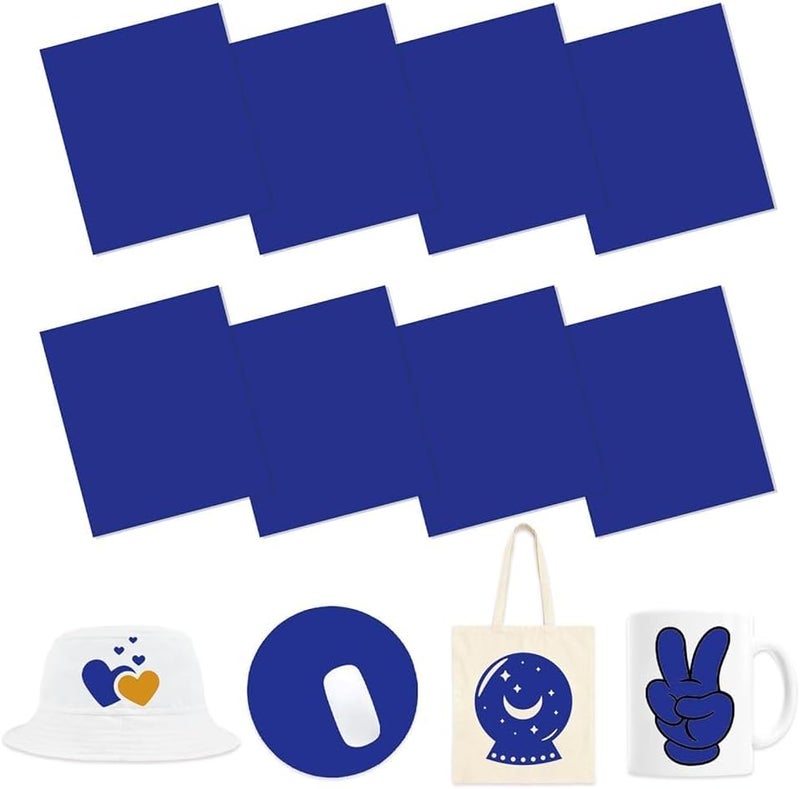 Blue Sublimation Ink Transfer Sheets 8 Sheets 12'' x 10'' Solid Color Sublimation Paper Transfer Sheets for Mugs